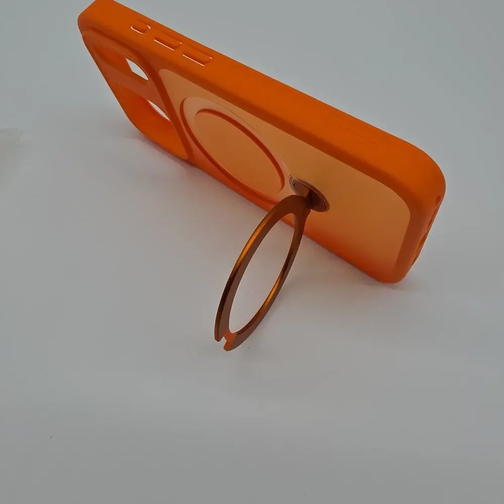 Orange for 17 Pro Case with 360 Spin Magnetic Stand Camera Protection